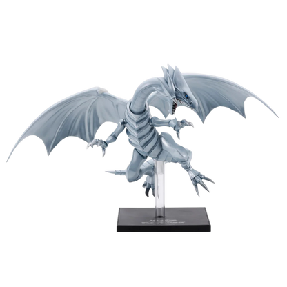Dragon figurine on a stand with a white background