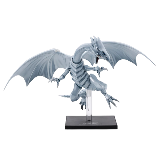 Dragon figurine on a stand with a white background