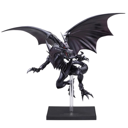 Black dragon figurine on a white background